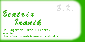 beatrix kranik business card